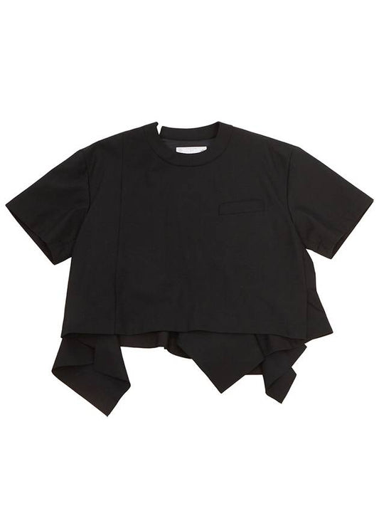 Suiting Pullover Short Sleeve T Shirt Black - SACAI - BALAAN 2