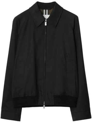 Gabardine Harrington Jacket Black - BURBERRY - BALAAN 1