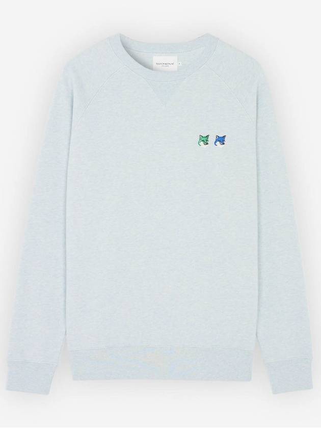 Double Monochrome Fox Head Patch Classic Sweatshirt Light Blue - MAISON KITSUNE - BALAAN 2