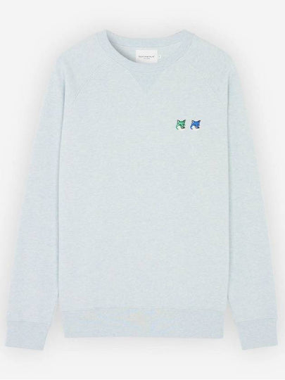 Double Monochrome Fox Head Patch Classic Sweatshirt Light Blue - MAISON KITSUNE - BALAAN 2