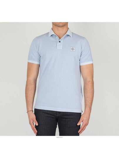 Men's Logo Patch Cotton Short Sleeve Polo Shirt Dark Blue - STONE ISLAND - BALAAN 2