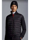 Men s Padded Wool Cardigan Black - MONCLER - BALAAN 1