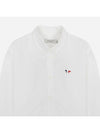 Men's Tricolor Fox Patch Cotton Long Sleeve Shirt White - MAISON KITSUNE - BALAAN 3