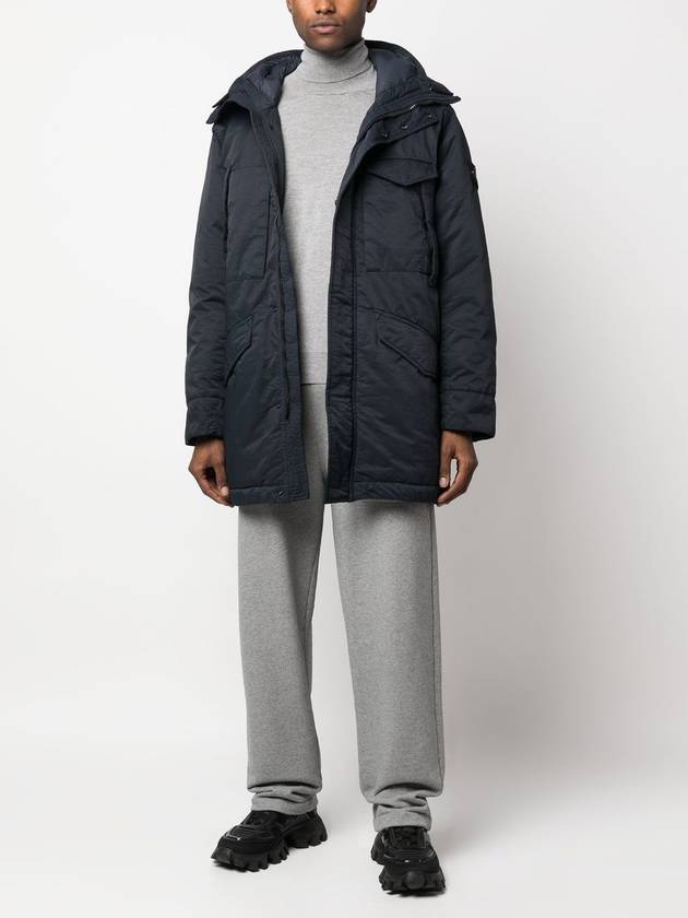 Opaque Nyoln Twill Down Parka Navy - STONE ISLAND - BALAAN 3