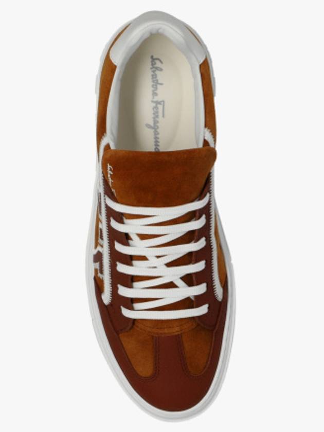 Gancini Low Top Sneakers Brown - SALVATORE FERRAGAMO - BALAAN 7