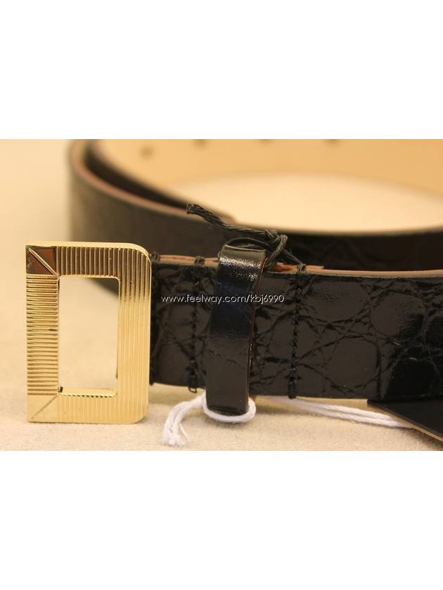 Women's D gold metal wani pattern leather belt W13BE5007V027 2124 - DSQUARED2 - BALAAN 9