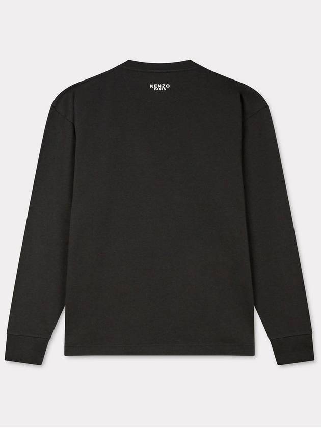 Boke Flower Embroidery Cotton Long Sleeve T-Shirt Black - KENZO - BALAAN 3