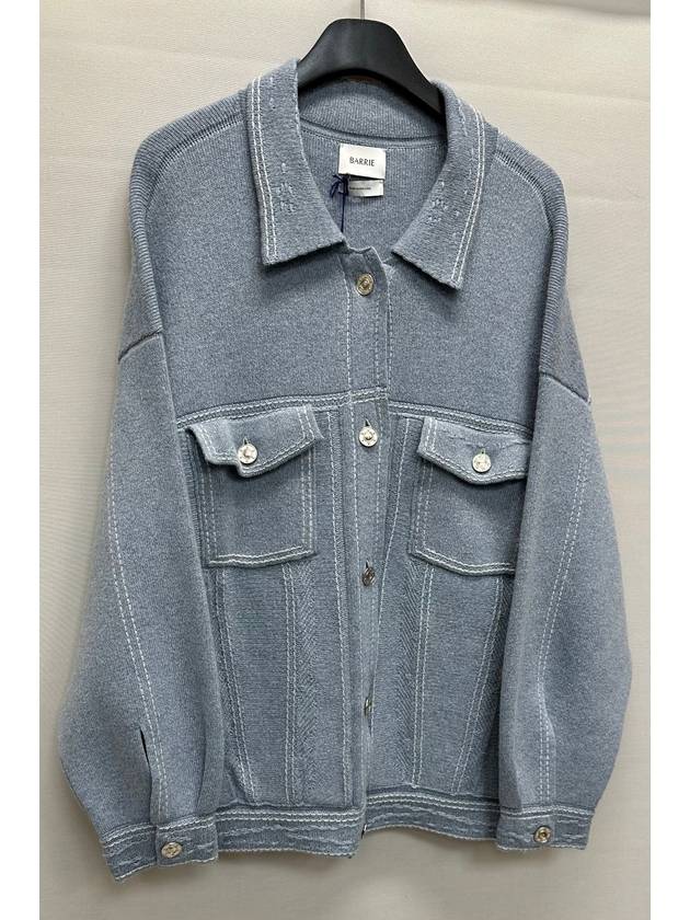 Denim oversized cashmere cotton jacket - BARRIE - BALAAN 4