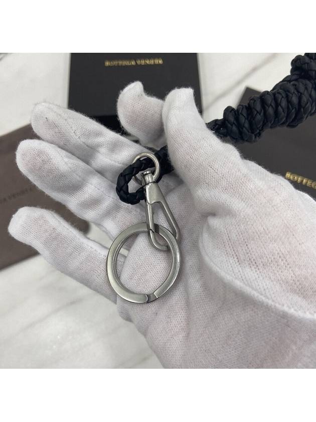 Lambskin Twisted Key Ring Black - BOTTEGA VENETA - BALAAN 6