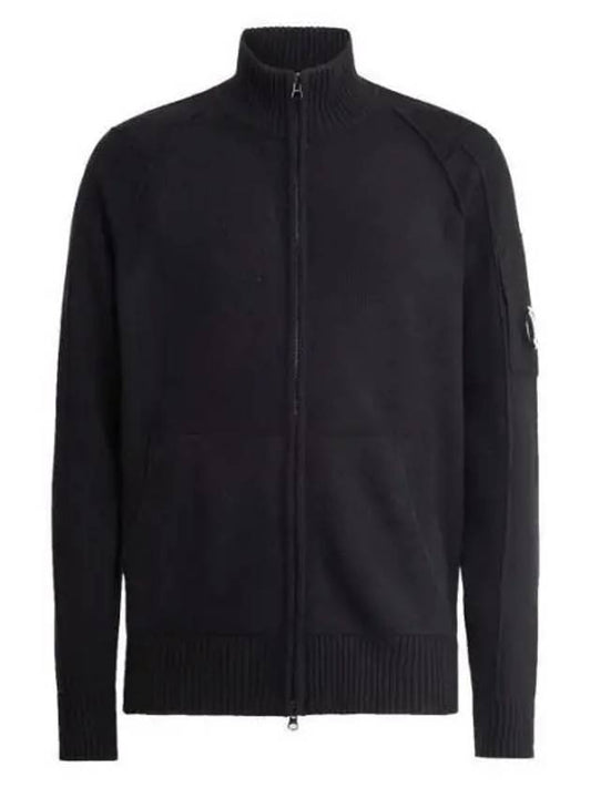 Men's Lambswool Knit Zip-Up Jacket Black - CP COMPANY - BALAAN 2