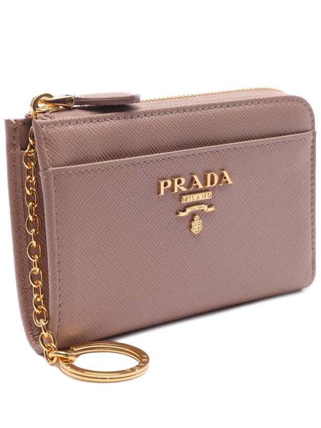 Saffiano Keyring Card Wallet Powder Pink - PRADA - BALAAN 4