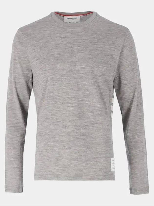 Wool Jersey 4-Bar Long Sleeve T-Shirt Light Grey - THOM BROWNE - BALAAN 2