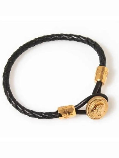 Medusa Biggie Leather Bracelet Black - VERSACE - BALAAN 2