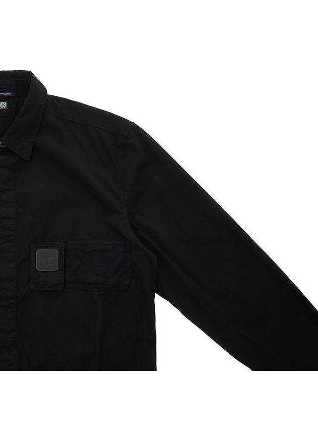 Men's Lens Waffen Gabadin Long Sleeve Shirt Black - CP COMPANY - BALAAN.