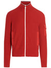 logo patch white zipper knit cardigan red - MONCLER - BALAAN 2