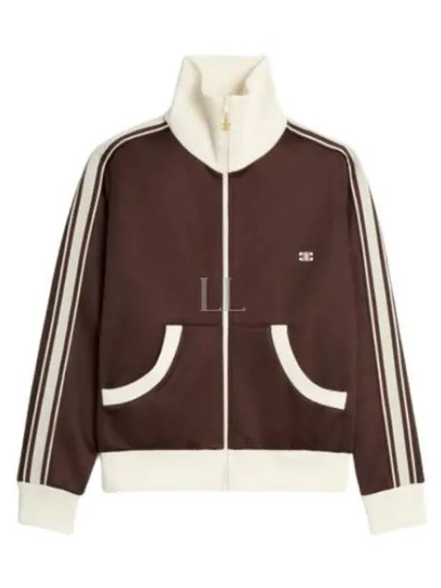 Honeycomb Jersey Tracksuit Jacket Brown - CELINE - BALAAN 2