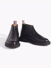 Pebble Crepe Sole Mid Top Grain Leather Chelsea Boots Black - THOM BROWNE - BALAAN 3