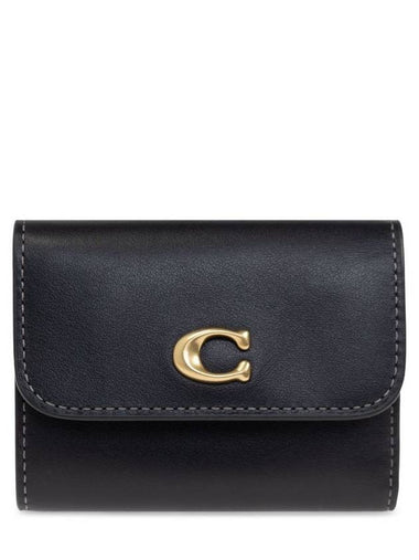 Logo Plaque Basic Half Wallet Black - COACH - BALAAN 1