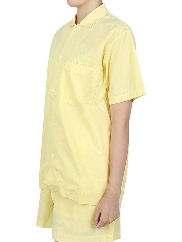 Poplin Pajamas Organic Cotton Short Sleeve Shirt Lemonade - TEKLA - 8