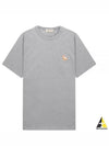 Chillax Fox Patch Classic Short Sleeve T-Shirt Grey Melange - MAISON KITSUNE - BALAAN 2