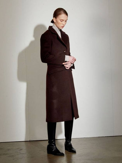 Cashmere Dor Coat Brown Wine - DEFEMME - BALAAN 2