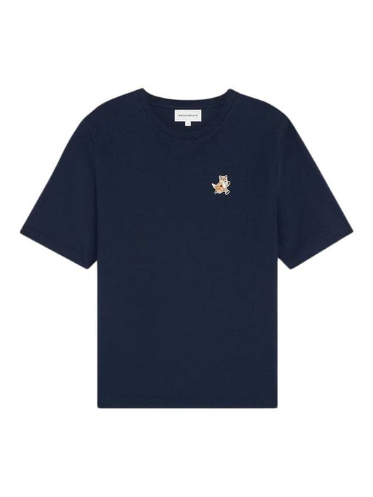 Speedy Fox Patch Comfort Short Sleeve T Shirt Navy - MAISON KITSUNE - BALAAN 1
