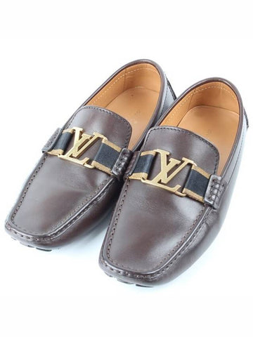 LV Gold Initial Loafer Brown 7 5 265 - LOUIS VUITTON - BALAAN 1