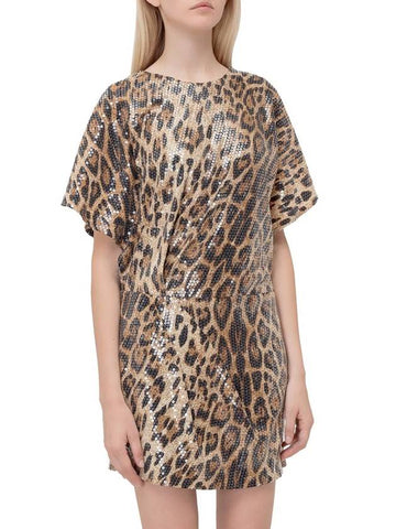 In The Mood For Love Dress With Sequins And Leopard Print - IN THE MOOD FOR LOVE - BALAAN 1