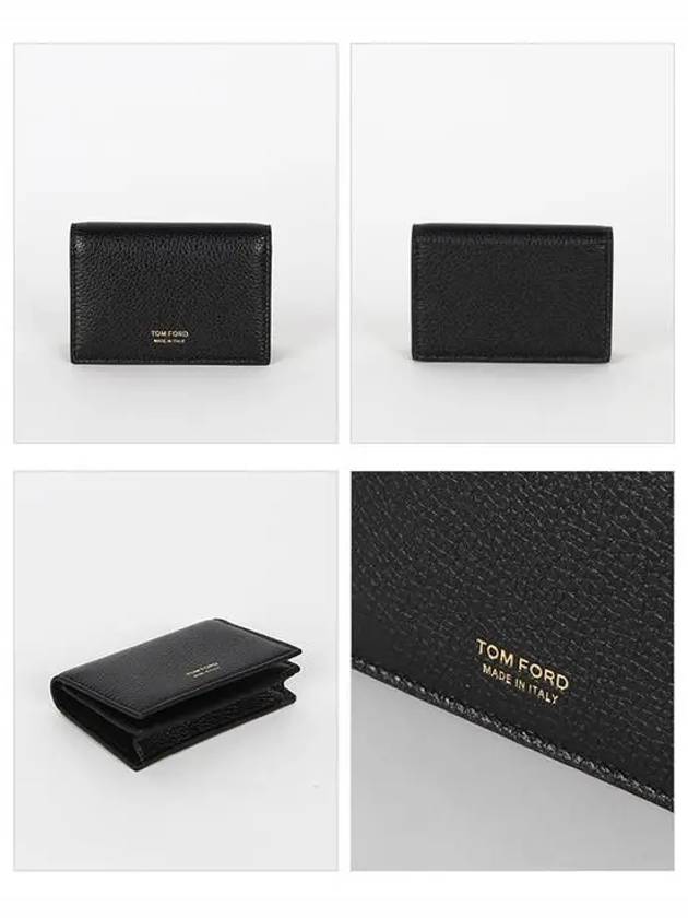 Logo Leather Card Wallet Black - TOM FORD - BALAAN 3