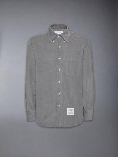 Straight Fit Corduroy Long Sleeve Shirt Grey - THOM BROWNE - BALAAN 2