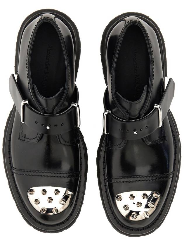 Studded Toe Buckle Strap Loafers Black - ALEXANDER MCQUEEN - BALAAN 5