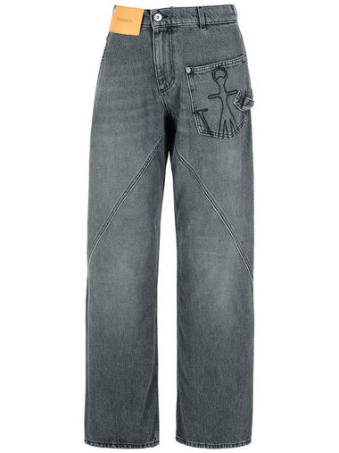 JW Anderson 'Twisted' Grey Denim Jeans - JW ANDERSON - BALAAN 1