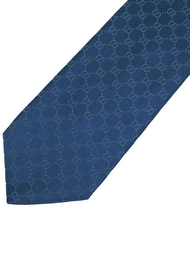 GG Pattern Silk Tie Blue - GUCCI - BALAAN 4