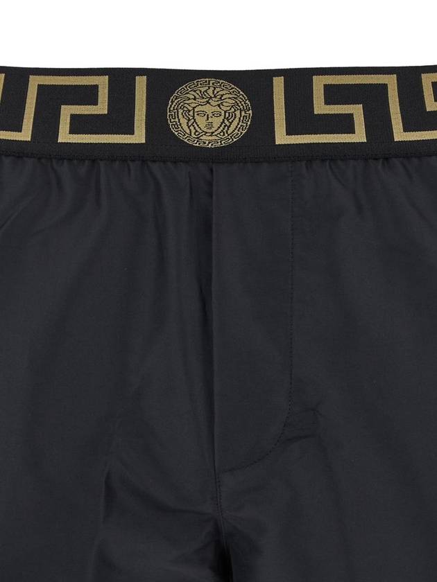 Black Swimsuit Shorts With Greca Detail In Tech Fabric Man - VERSACE - BALAAN 3