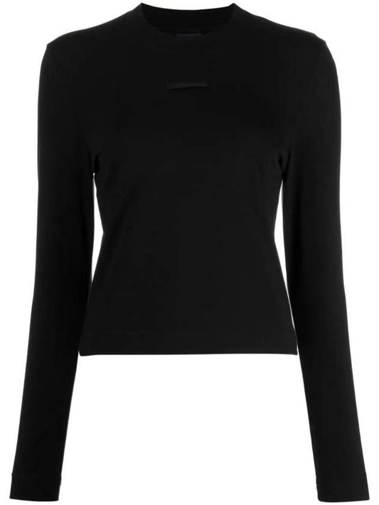 Le Gros Grain Manches Longues Grosgrain Logo Long Sleeve T-Shirt Black - JACQUEMUS - BALAAN 1