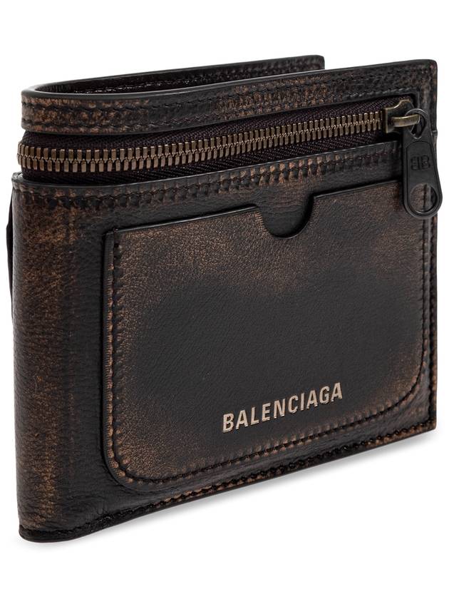 Balenciaga Leather Wallet With Logo, Men's, Brown - BALENCIAGA - BALAAN 4