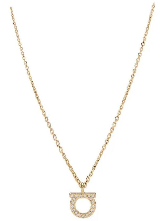 Gancini Crystal Necklace Gold - SALVATORE FERRAGAMO - BALAAN 2