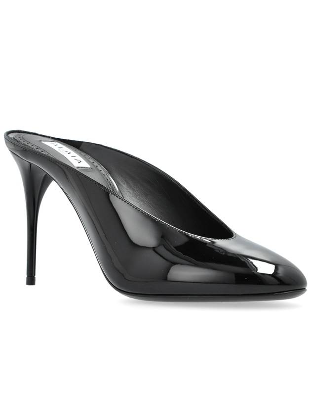 Alaïa Patent Heeled Mules, Women's, Black - ALAIA - BALAAN 4