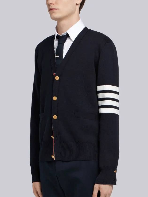 Milano Stitch 4 Bar Cardigan Navy - THOM BROWNE - BALAAN 3