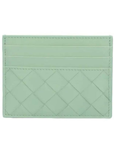 Intrecciato Card Holder Light Mint Green - BOTTEGA VENETA - BALAAN 1