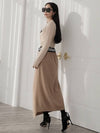 Women's P Logo Maxi Knit Long Dress Beige - PRETONE - BALAAN 4