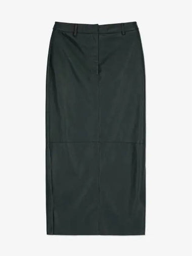 Cassia Leather Long Skirt Fine Green NW22FWSK00469 - NANUSHKA - BALAAN 1