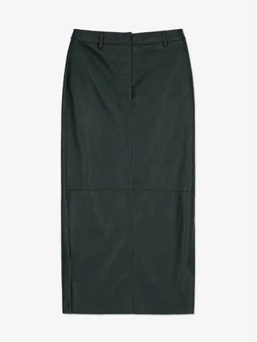 Cassia Leather Long Skirt Fine Green NW22FWSK00469 - NANUSHKA - BALAAN 1