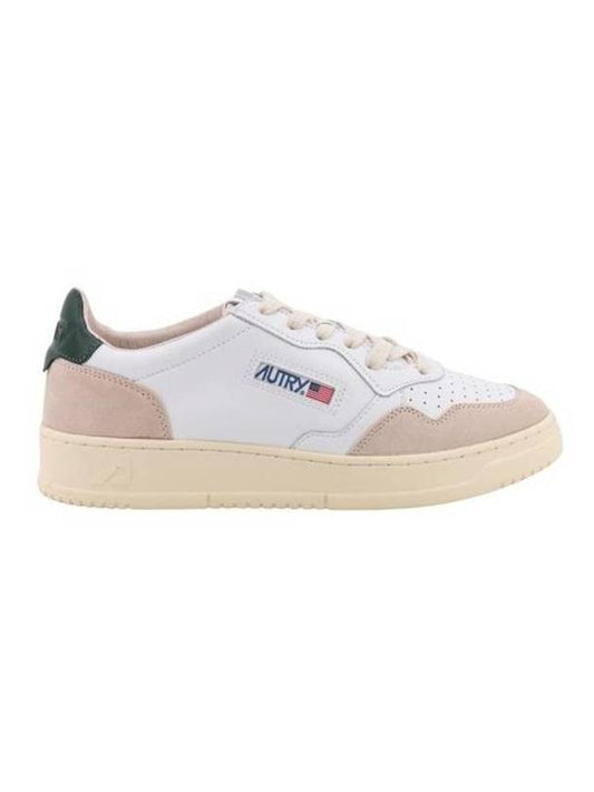 Medalist Leather Suede Green Tab Low Top Sneakers White - AUTRY - BALAAN 1