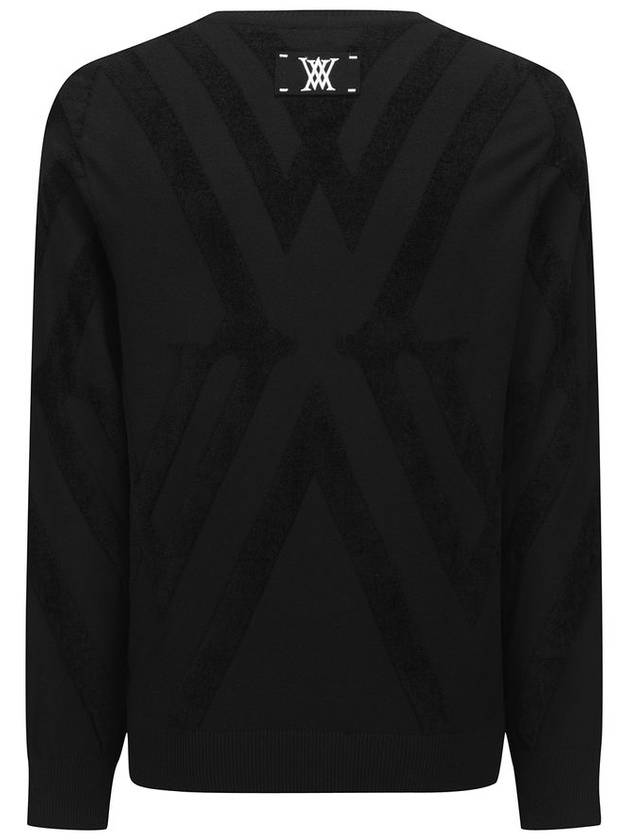 Official M BIG LOGO INTARSIA PULLOVER BK - ANEWGOLF - BALAAN 2