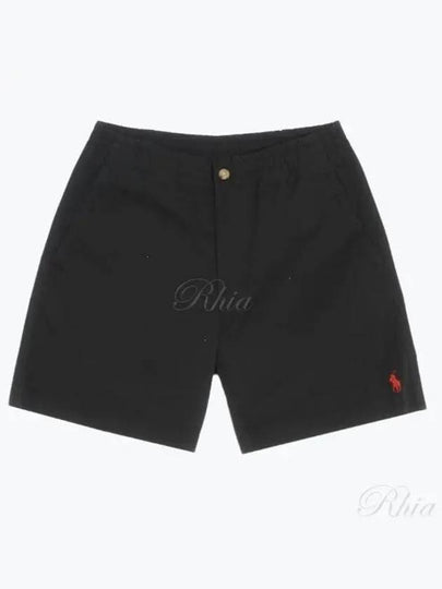 Men's Embroidered Pony Prepster Shorts Black - POLO RALPH LAUREN - BALAAN 2