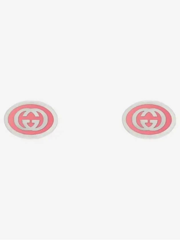 Interlocking G Enamel Earrings YBD753485001 Silver - GUCCI - BALAAN 3