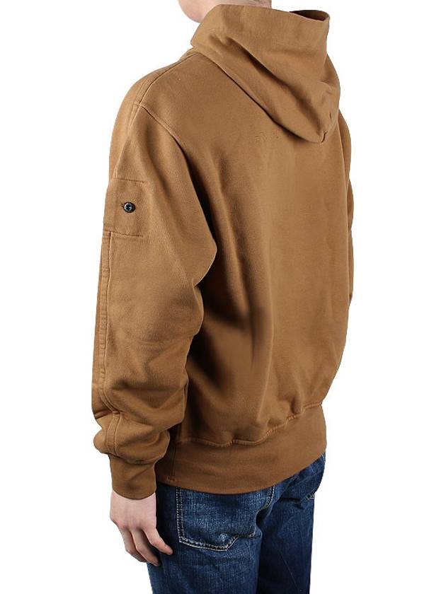 Shadow Project Embroidery Cotton Fleece Hoodie Brown - STONE ISLAND - BALAAN 5