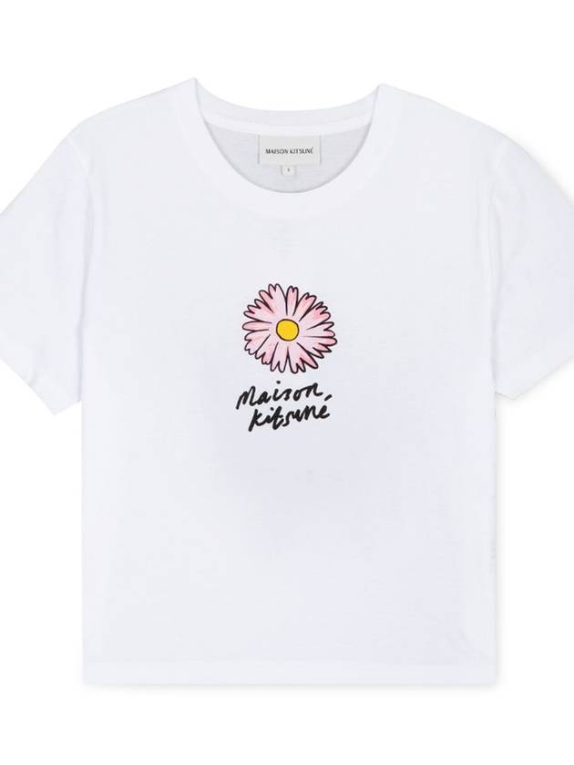 Women s Flower Logo White Short Sleeve T Shirt MW00123KJ0008 WH - MAISON KITSUNE - BALAAN 3