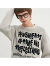 Timeless jacquard lettering knit grey black - BLONDNINE - BALAAN 7